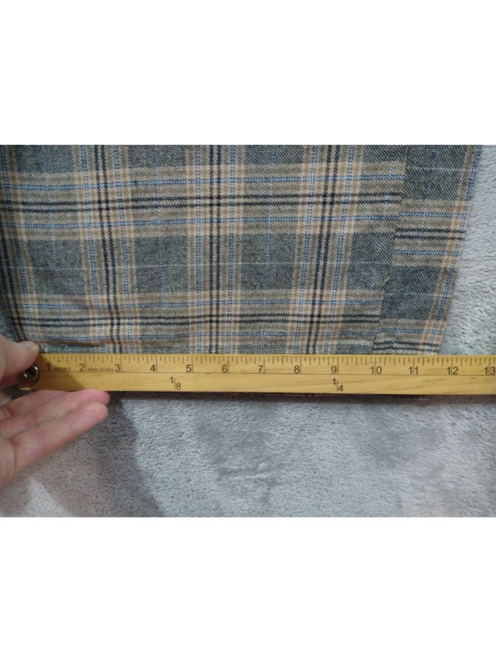 American Eagle Pants Womens 12 Short Beige Plaid Super High Rise Baggy Wide Leg - Picture 6 of 10